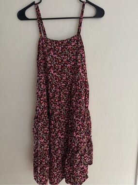 Brand new no tags Women Floral Spaghetti-Strap Sundress - Pink on Black